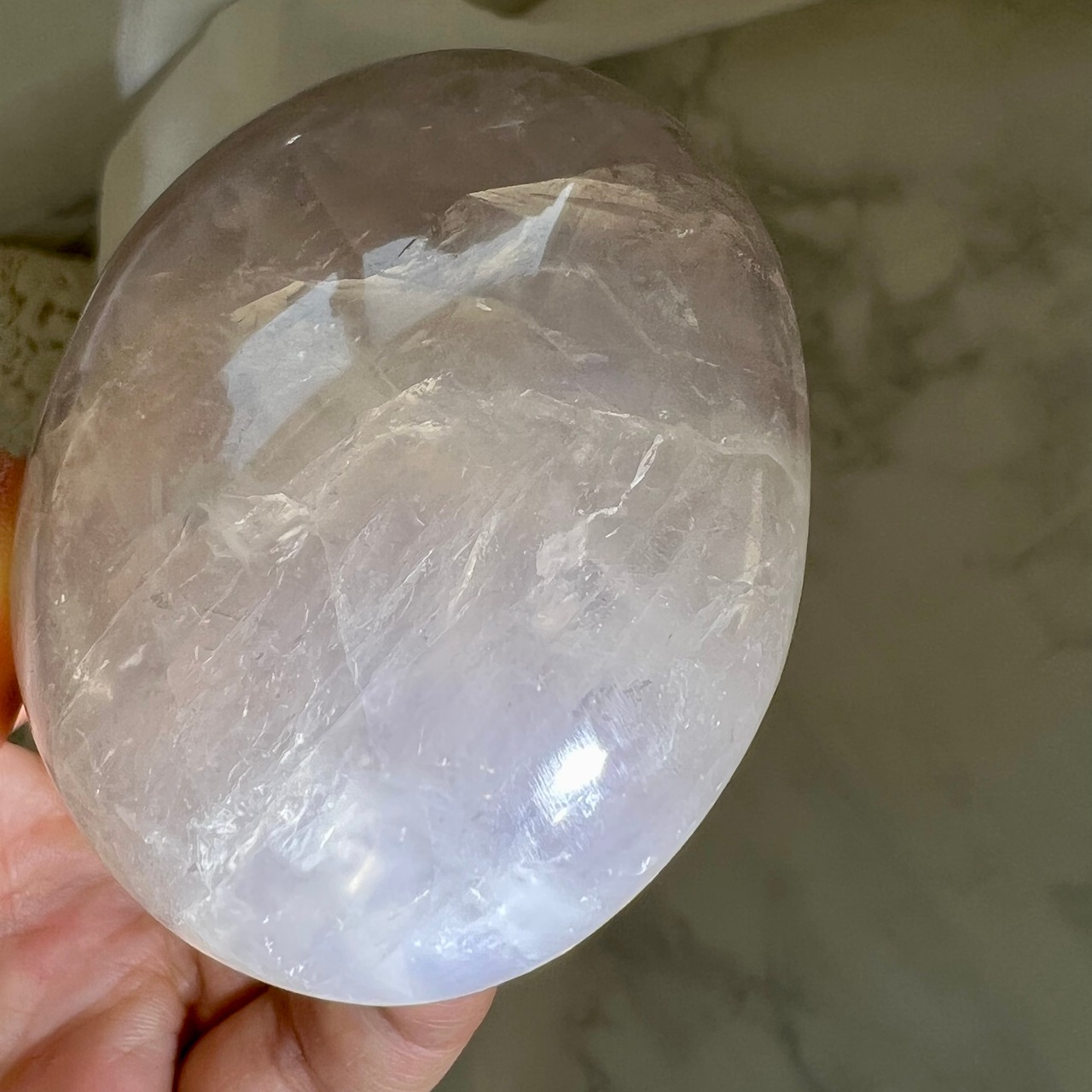 ブルーローズクォーツパーム12＊天然石＊天然石インテリア＊パワーストーン＊置き物