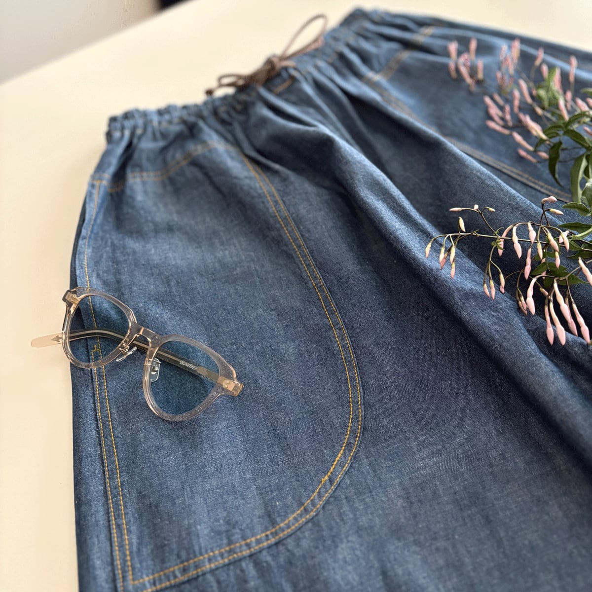 夏に最適なドロワーズ シャンブレー