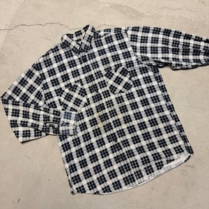 1980'S PRINT FLANNEL SHIRT ”BLK/WHITE"