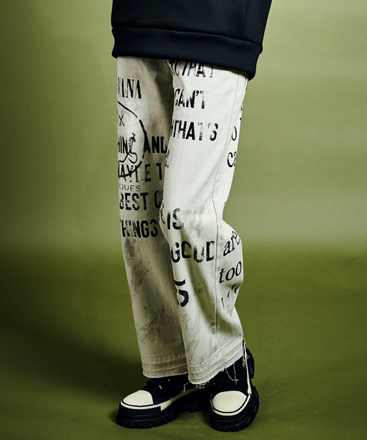 レタリングワイドデニムパンツ CQ-47014