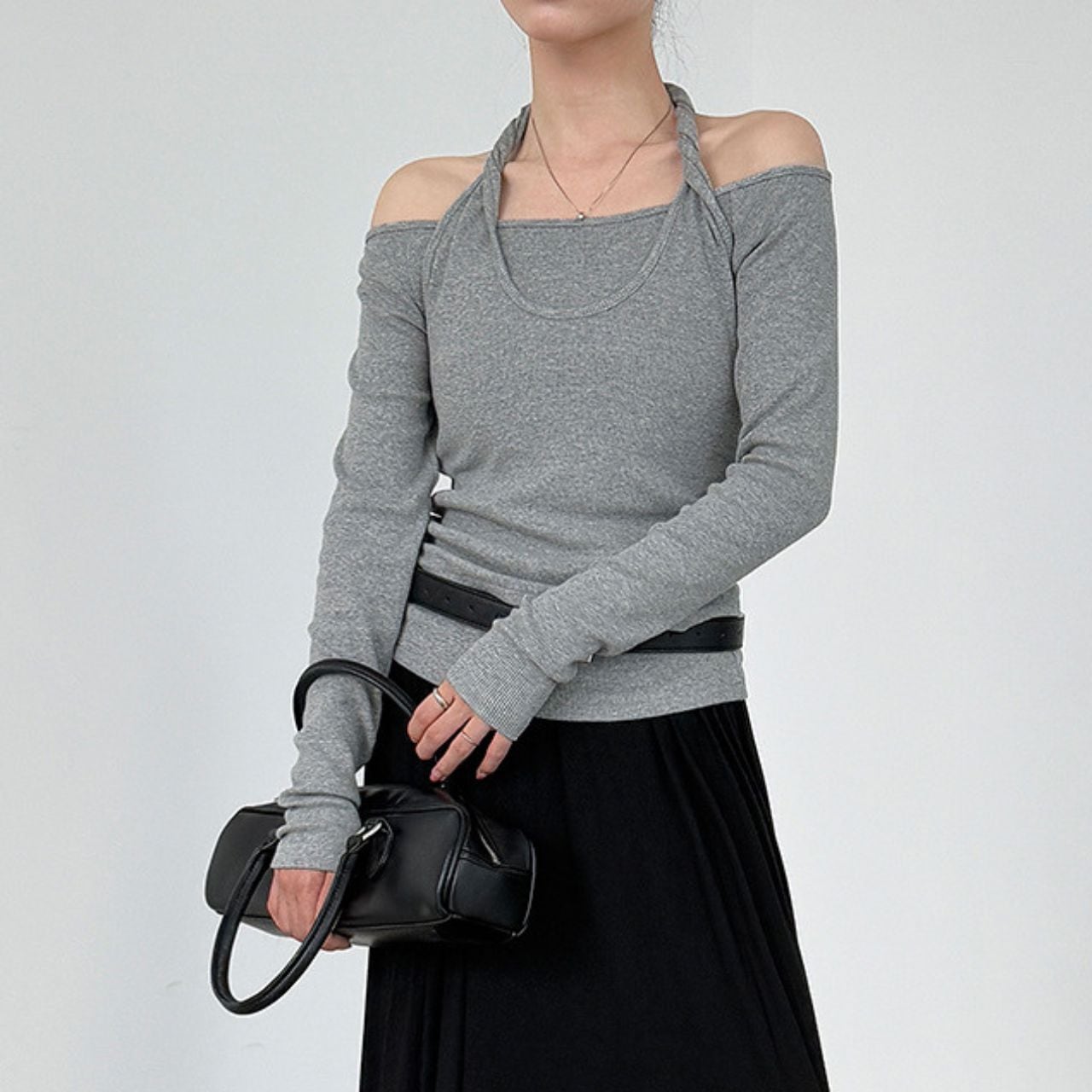 Halter Neck Cutout Top 00896