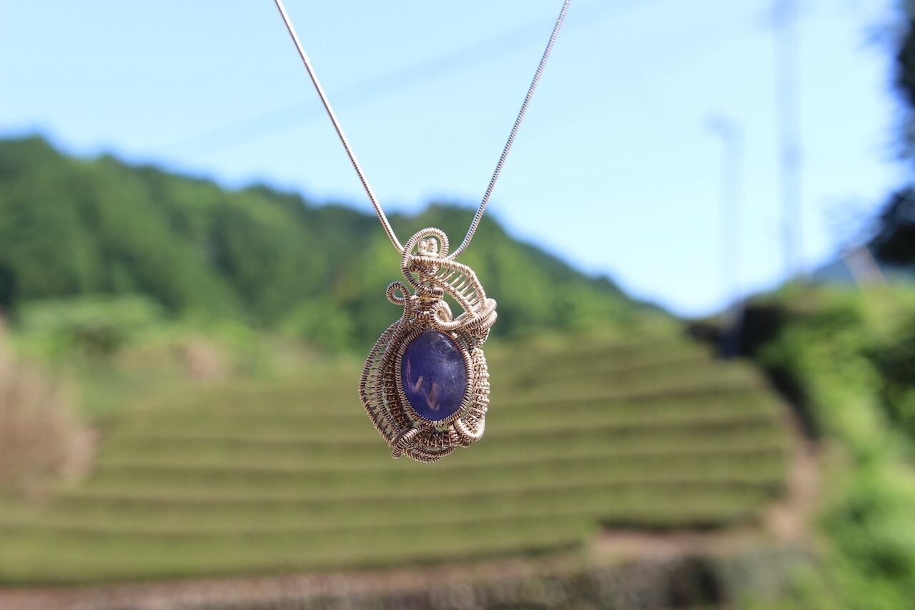 Tanzanite silver925 wire wrapping pendant