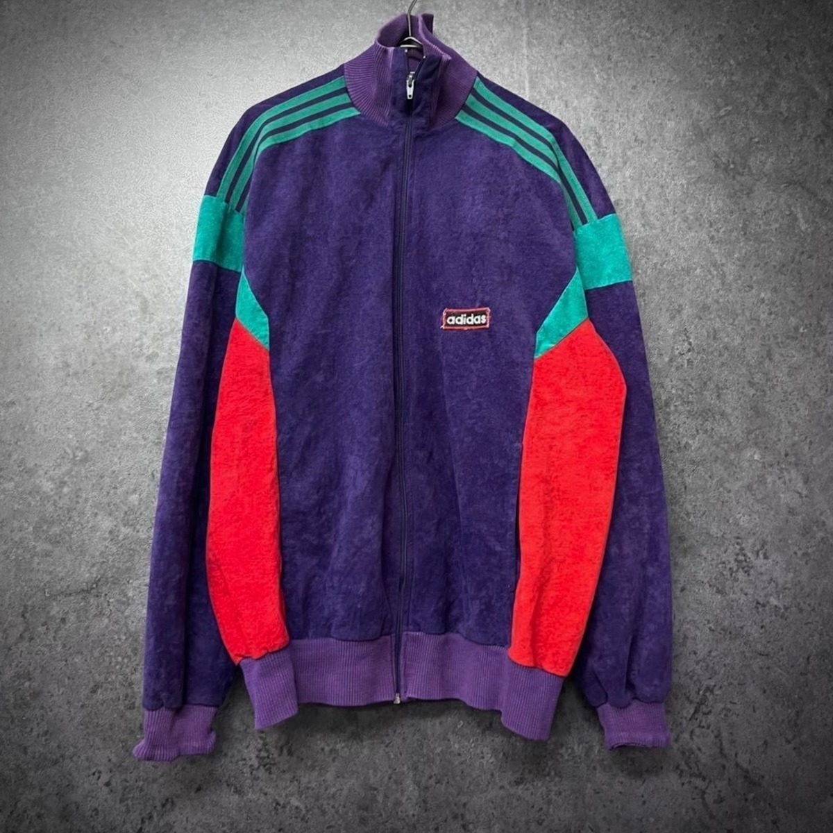 euro vintage] France 80s adidas velvet/velour track jacket 