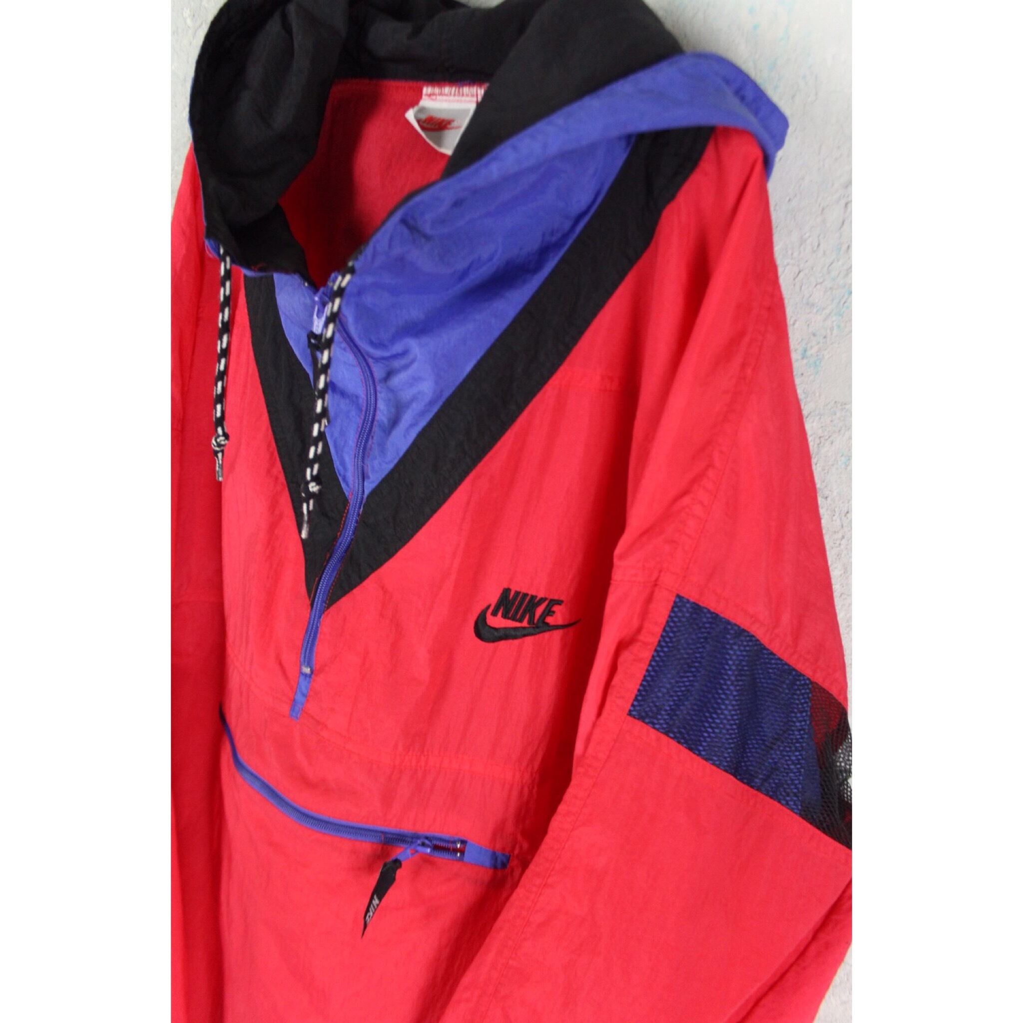 vintage NIKE マルチカラーナイロンアノラックパーカー【FF-3378