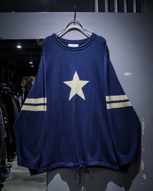 【add (C) vintage】Star × Horizontal Stripe Vintage Loose Pullover Knit