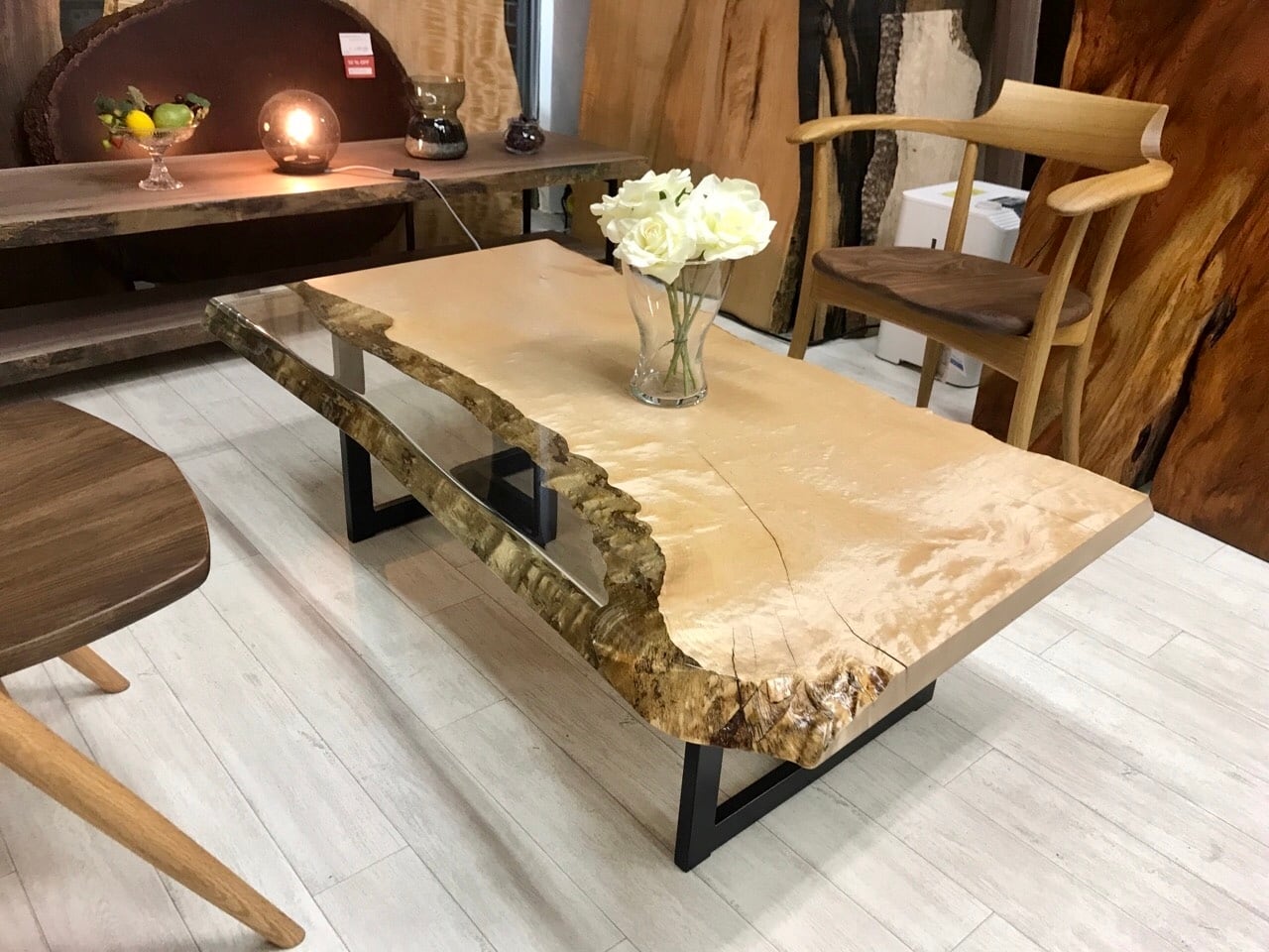 メープル レジンテーブル 1200×600×40 19732-2 | 千年家具 - 一枚板 