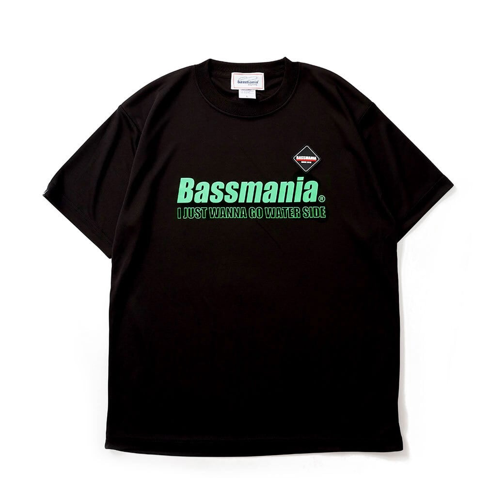 BassmaniaロゴUVドライTシャツ [ BLK×N.GRN]