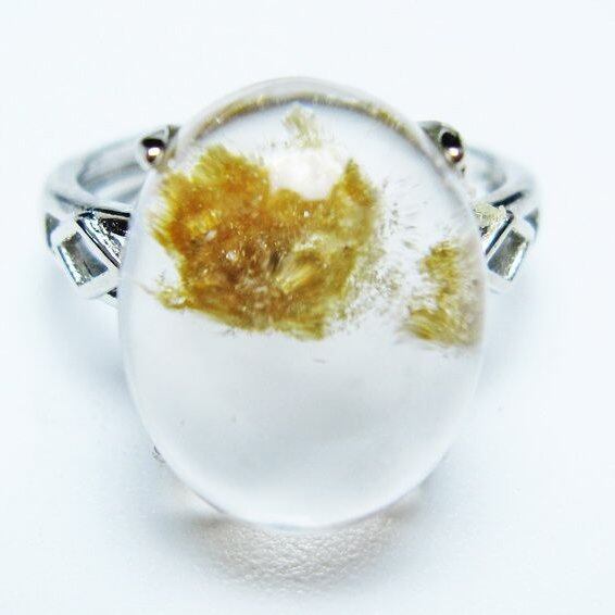 ガーデンクォーツ 指輪 ガーデン水晶 リング フリーサイズ 15号 一点物 メール便可 [M便 1/20] 115-6912