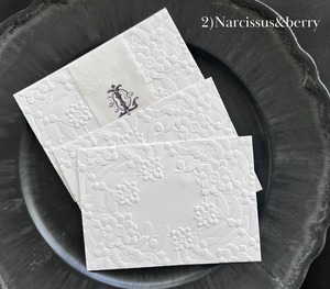 花飾りエンボスポストカード３枚セット