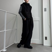 Wzipフリースフーディーvest/ブラック