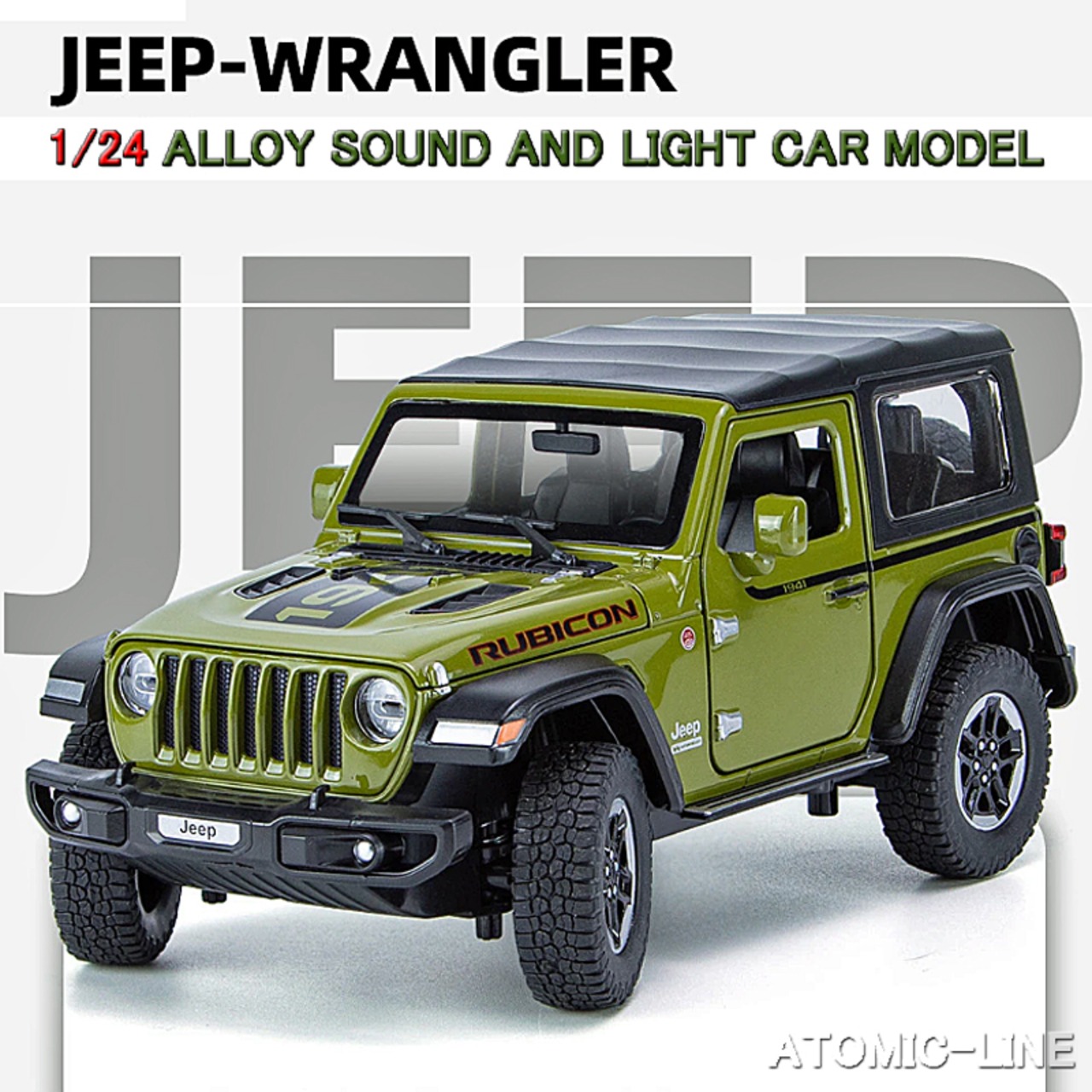 ジープ WRANGLER ルビコン 1/20 ミニカー 全4色  ×2タイプ ライト点灯 エンジンサウンド 合金モデル 模型 ジオラマ