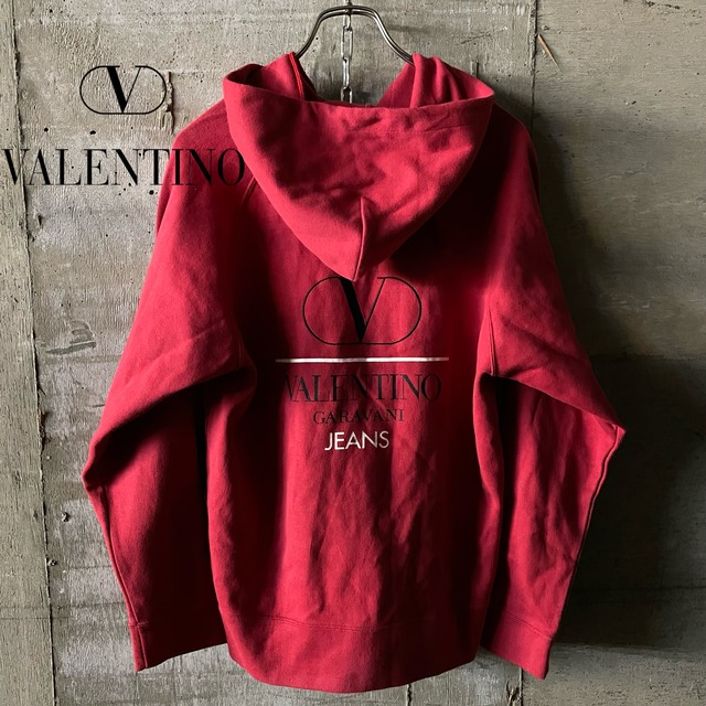 〖VALENTINO〗logo embroidery zipparker/ヴァレンティノ ロゴ刺繍 赤 ジップパーカー/msize/#1127