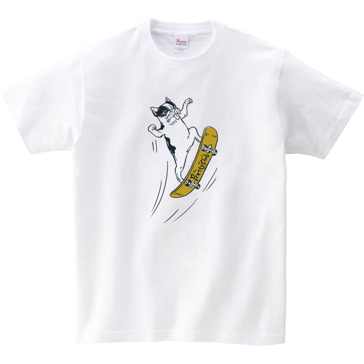 フレブル スケボー ジャンプ Tシャツ dog37 犬 フレンチブルドッグ ゆるい イラスト スケートボード