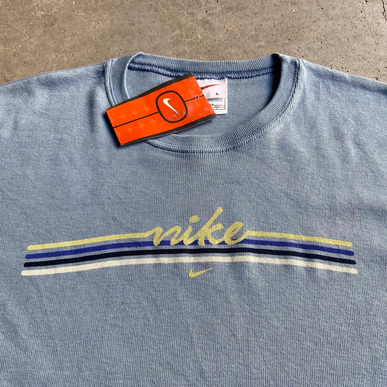 DEADSTOCK” 90年代 USA製 NIKE ナイキ ロゴ Tシャツ レディースL 古着 