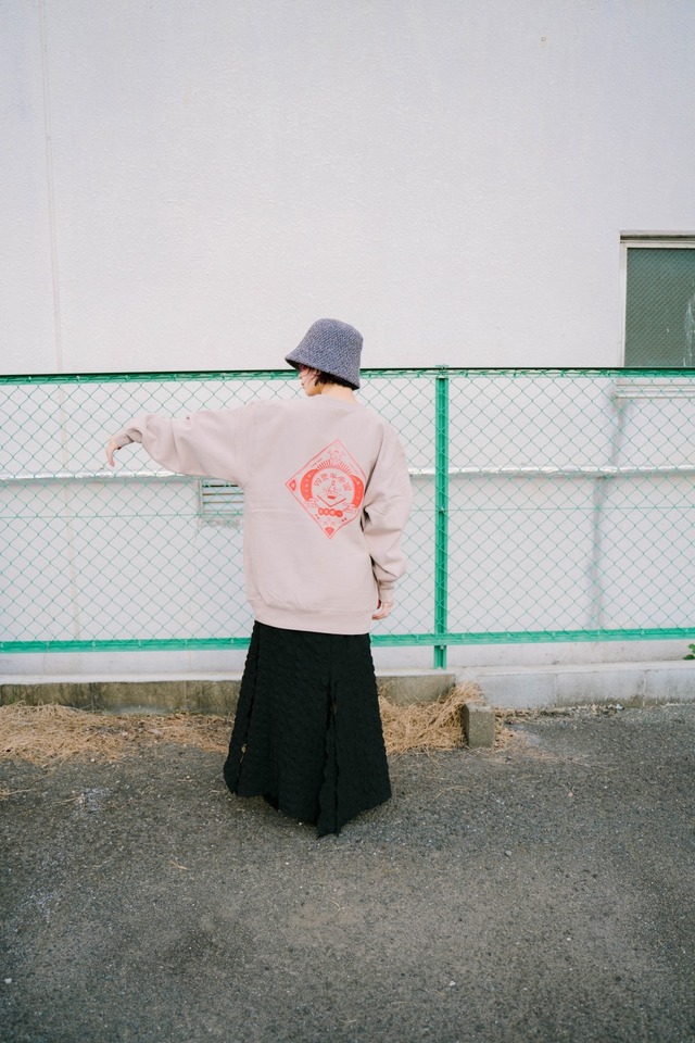 座半寝一　sweat shirt  smoky pink