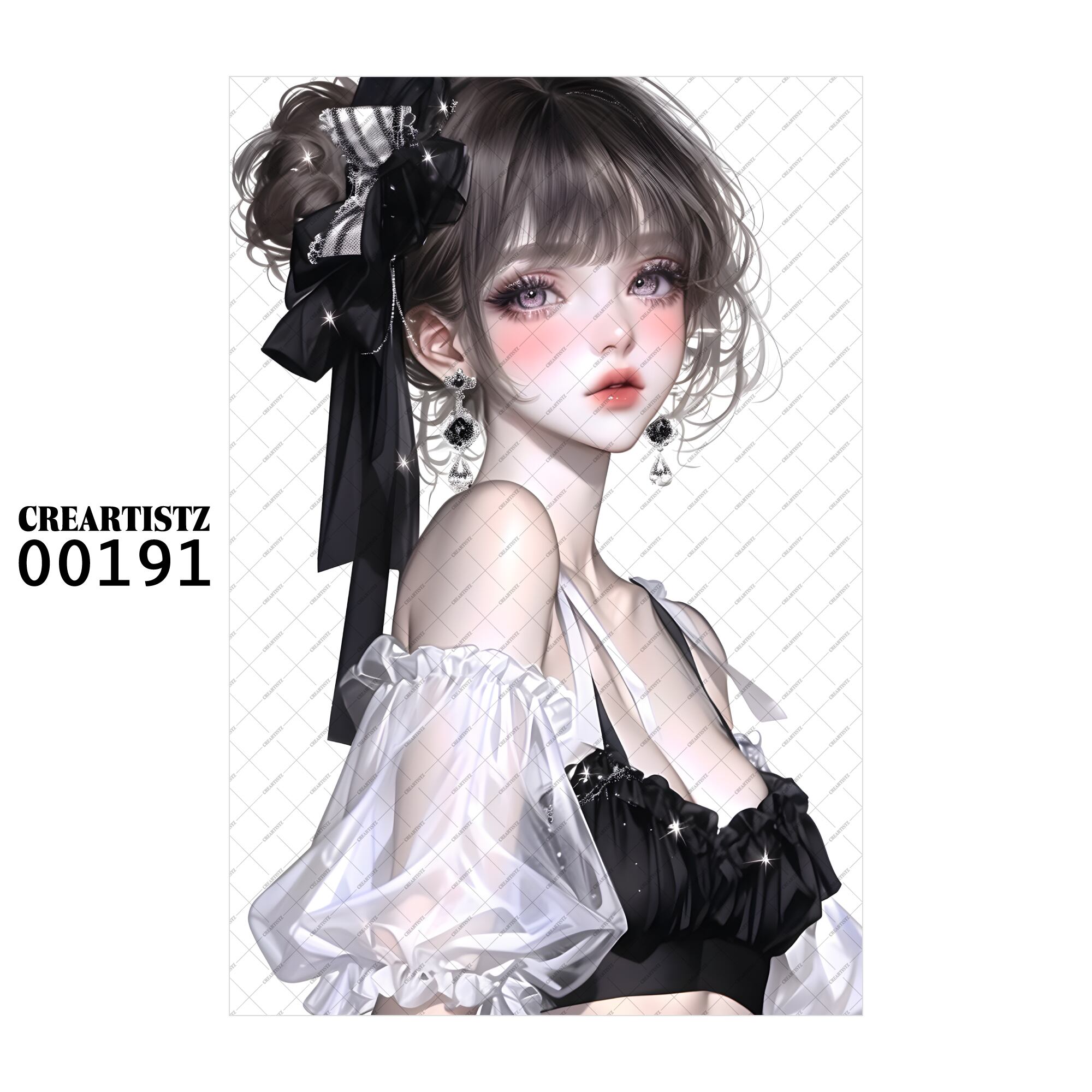 00191 ガール キュート オリジナル ペーパー/ステッカー 4枚セット CREARTISTZ