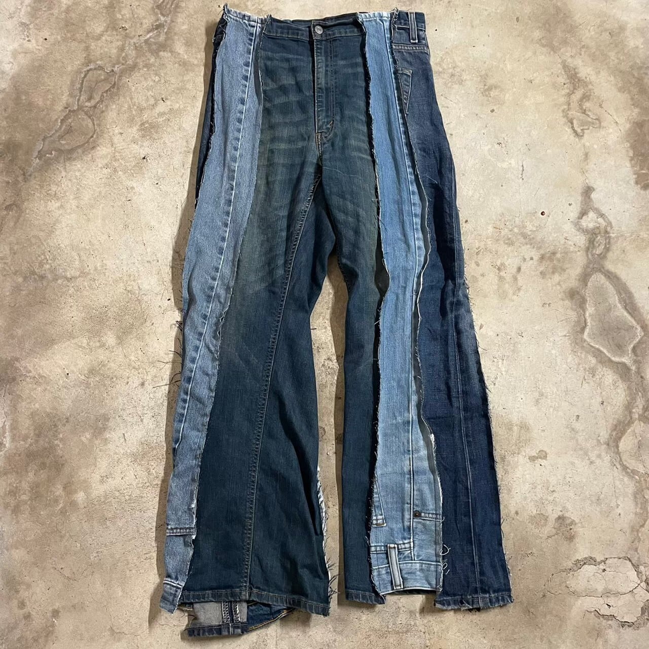 【remake】Levi's body design docking denim pants/lsize/リメイク リーバイス使用 ドッキング フレア  デニム パンツ/#0307/osaka | 〚ETON_VINTAGE〛 powered by BASE