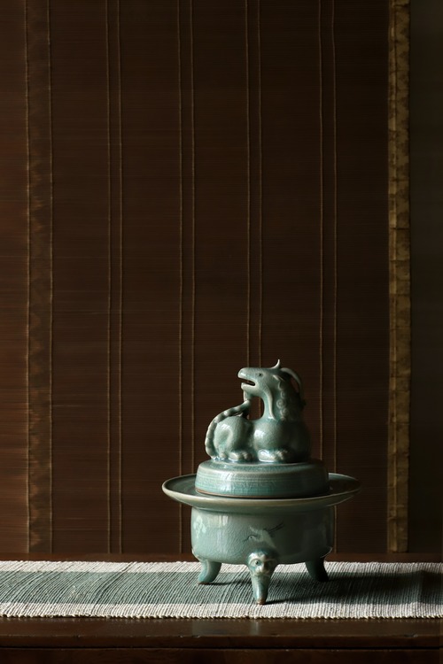 高麗青磁 柳海剛(根瀅) 造 龍型香炉 朝鮮古美術/骨董品