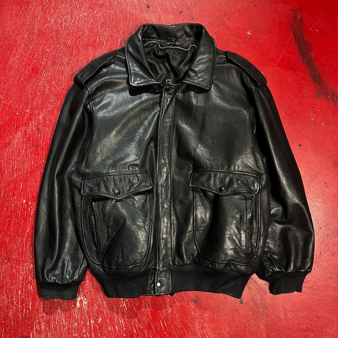 TYPE-A2 本革フライトジャケット レザージャケット 黒