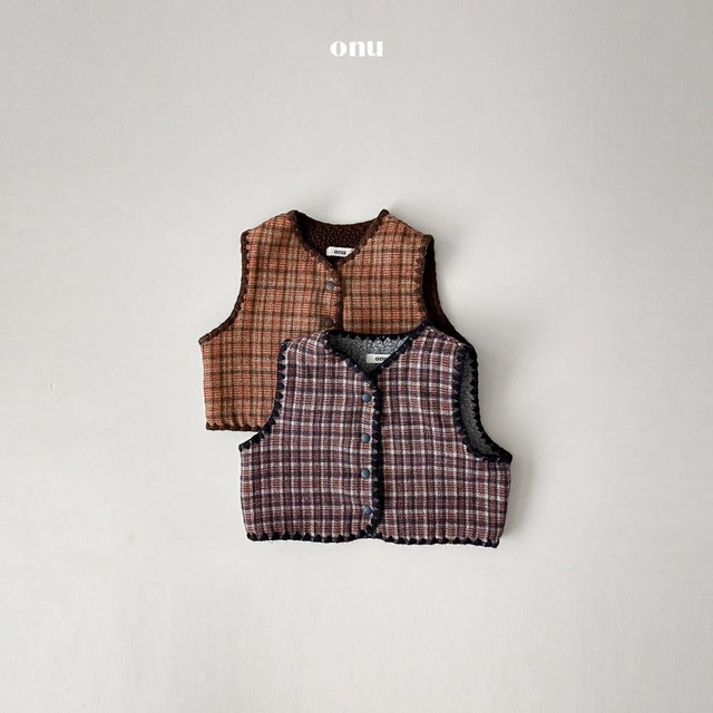 【即納】Checked dumbbell vest / onu
