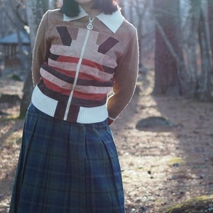 古着 70's ヴィンテージ スウェード×ニット パッチワーク ジャケット