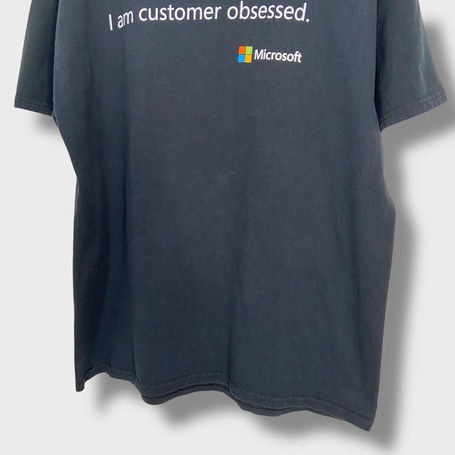 00s Microsoft マイクロソフト 企業ロゴTシャツ プリントT 黒 L
