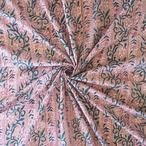 ブロックプリント生地【50cm単位】インド綿  ストライプ柄 くすみピンク×グリーン #47610-PK3