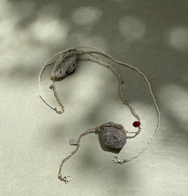 "白桃" necklace & mask chain