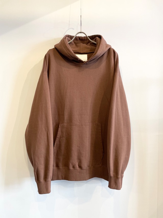 TrAnsference loose fit sweat hoodie - mocha garment dyed