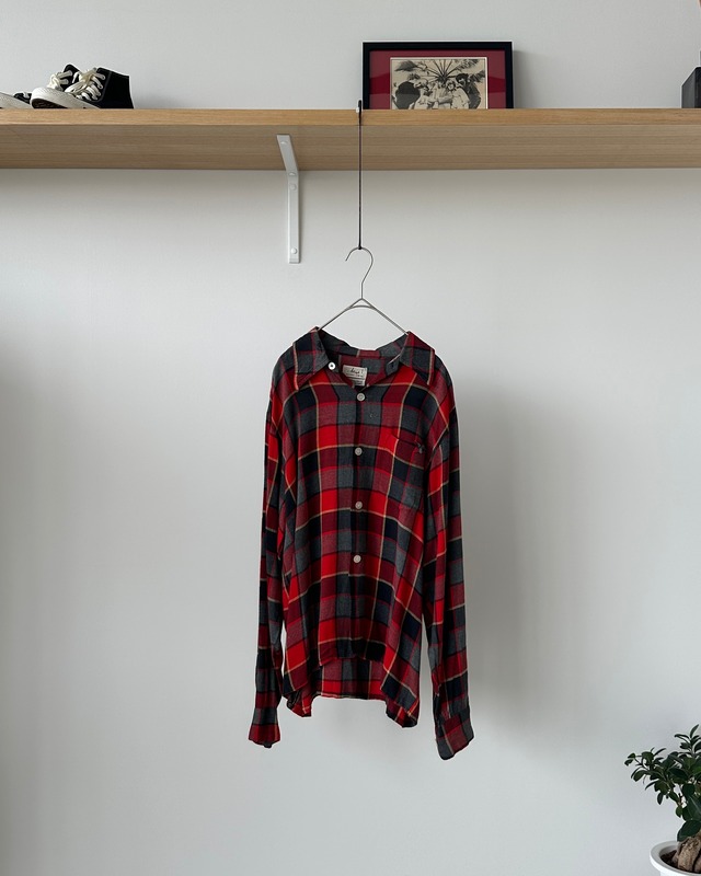 -Arleigh- Vintage 60s M Opencollar Check Shirt
