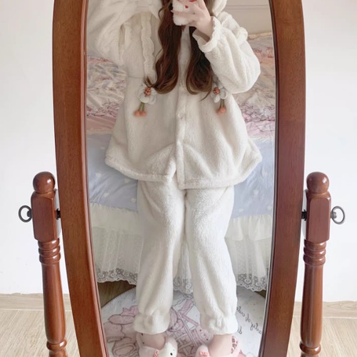 フラワーフリルフーディールームウェア ・74279