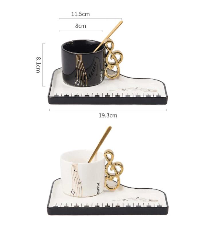 ピアノデザイン コーヒーカップ ソーサー セット マグ セラミック
