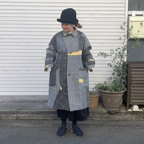 osakentaro/Coat with checkered mix