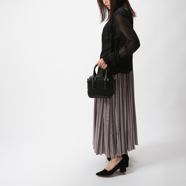 ミニボストンバッグ 2WAY ショルダーバッグ レザー  ［MBC025］Black ブラック