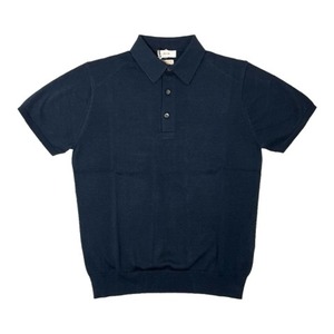 GIM(ジム)14G Sea Island Cotton Knit Polo/NAVY