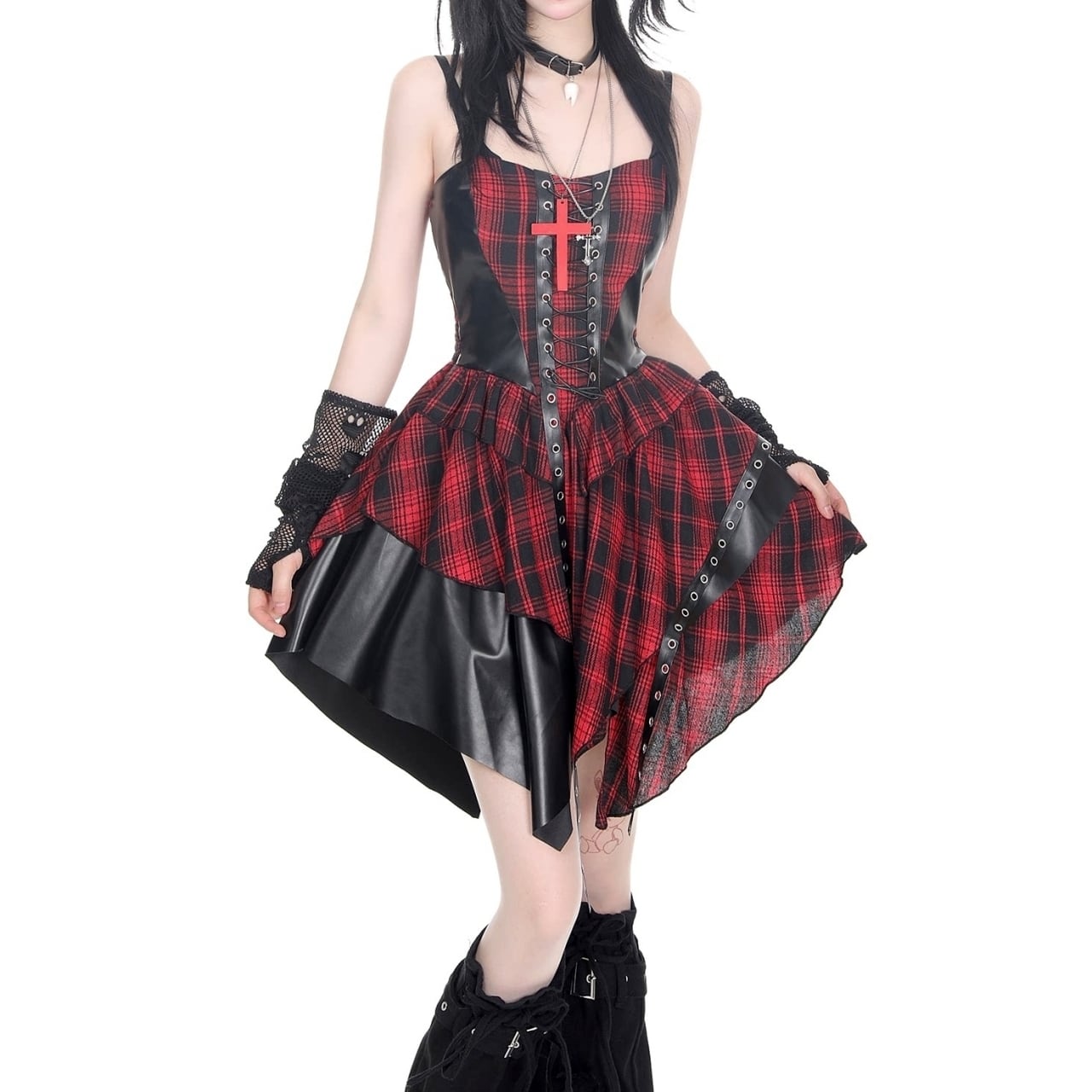 Red check one piece E7100