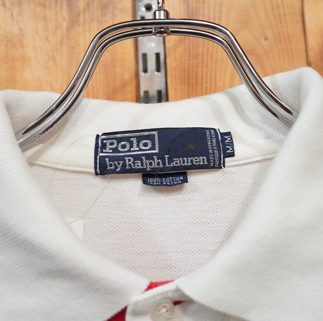 90s ralphlauren pwing ポロシャツ M/ラルフローレン ウイングフット