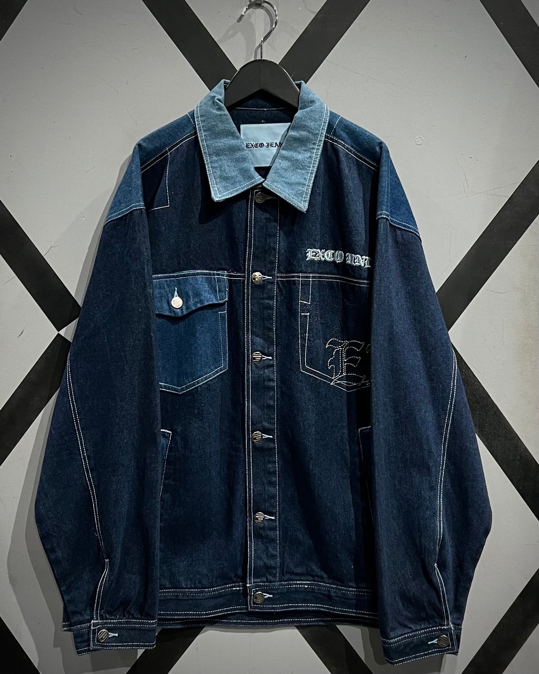 keko　ジージャン　古着 X VINTAGE】“EXCO JEANS” Color Switching Vintage Loose Denim Jacket