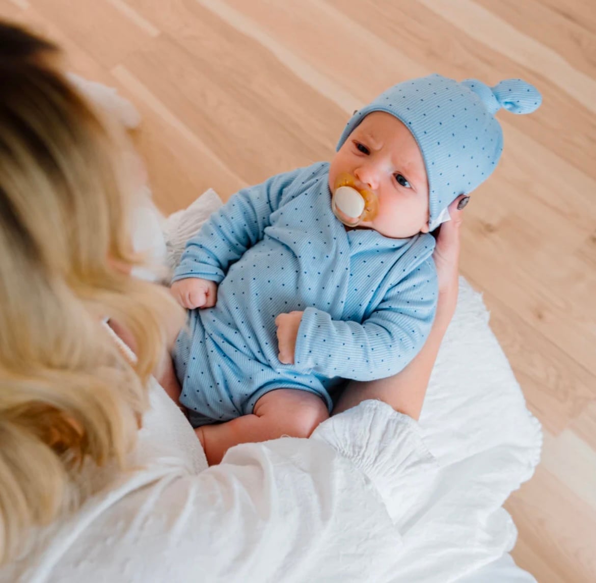 MAMACOCO ボディスーツ dotBlue