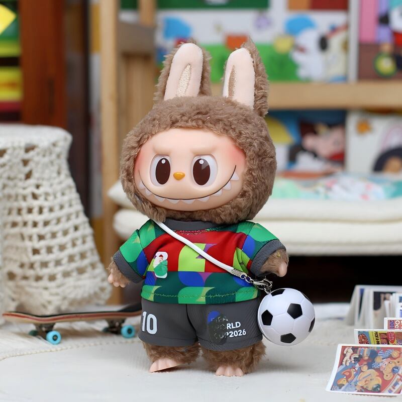 Labubu 1-3世代用 サッカー トップス+パンツ+ボールチャーム ラブブ