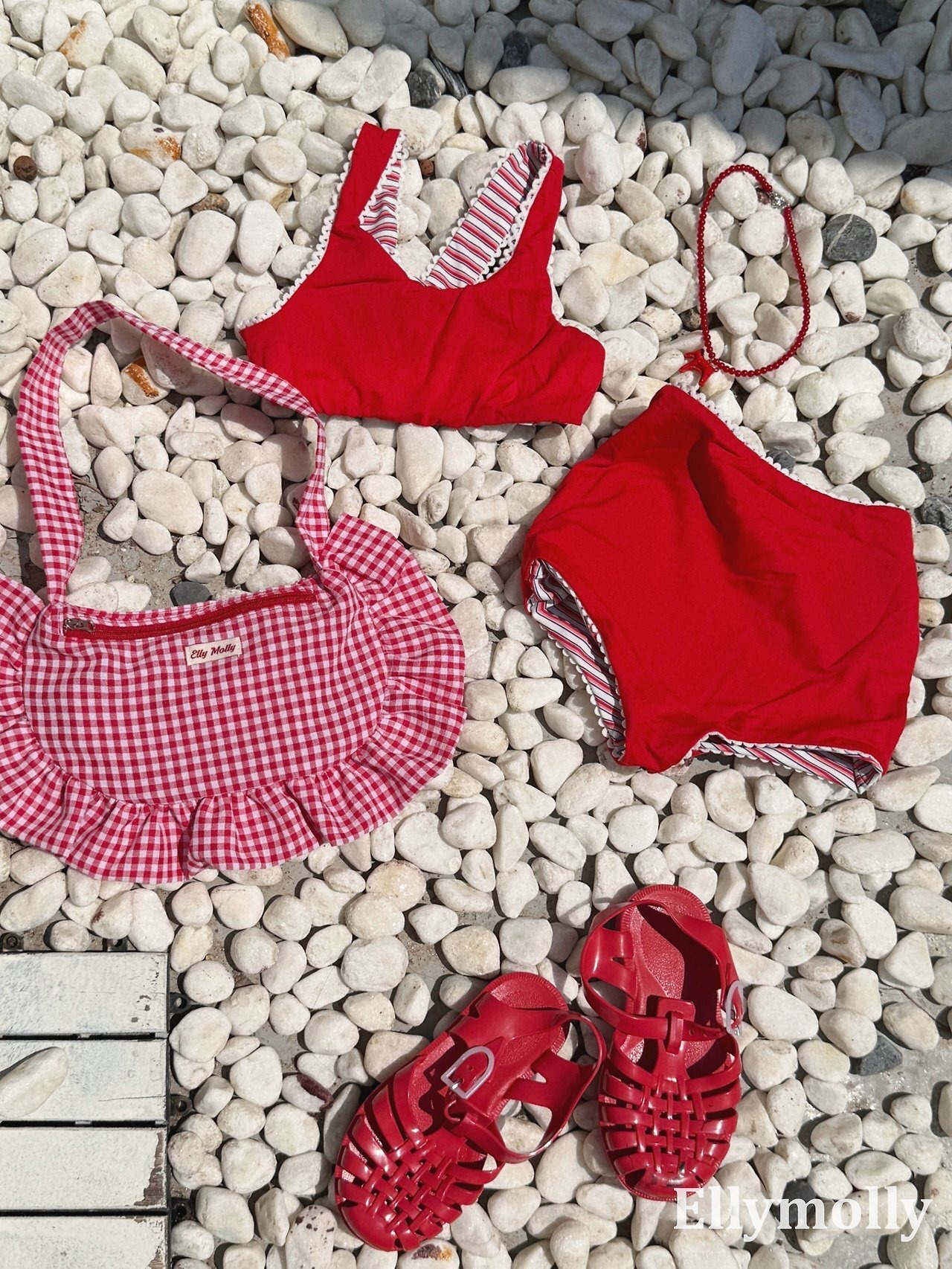red S[5]［即納］reversible swim setup (両面着用可能）/ elly molly 26summer