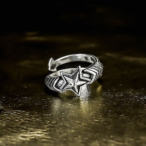 silver 925 star design ring №57