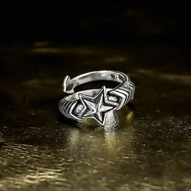 silver 925 star design ring №57