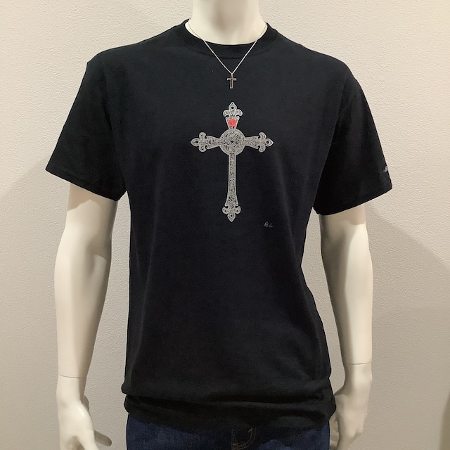 Cross&Rose ( 十字架と薔薇 ) Tシャツ ブラック