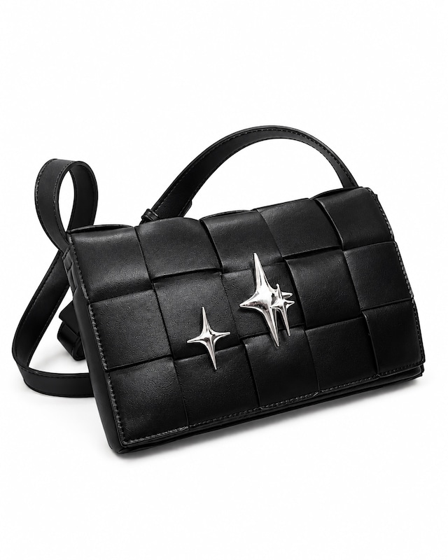 BOX WOVEN SHOULDER BAG【StarBurst Brooch】
