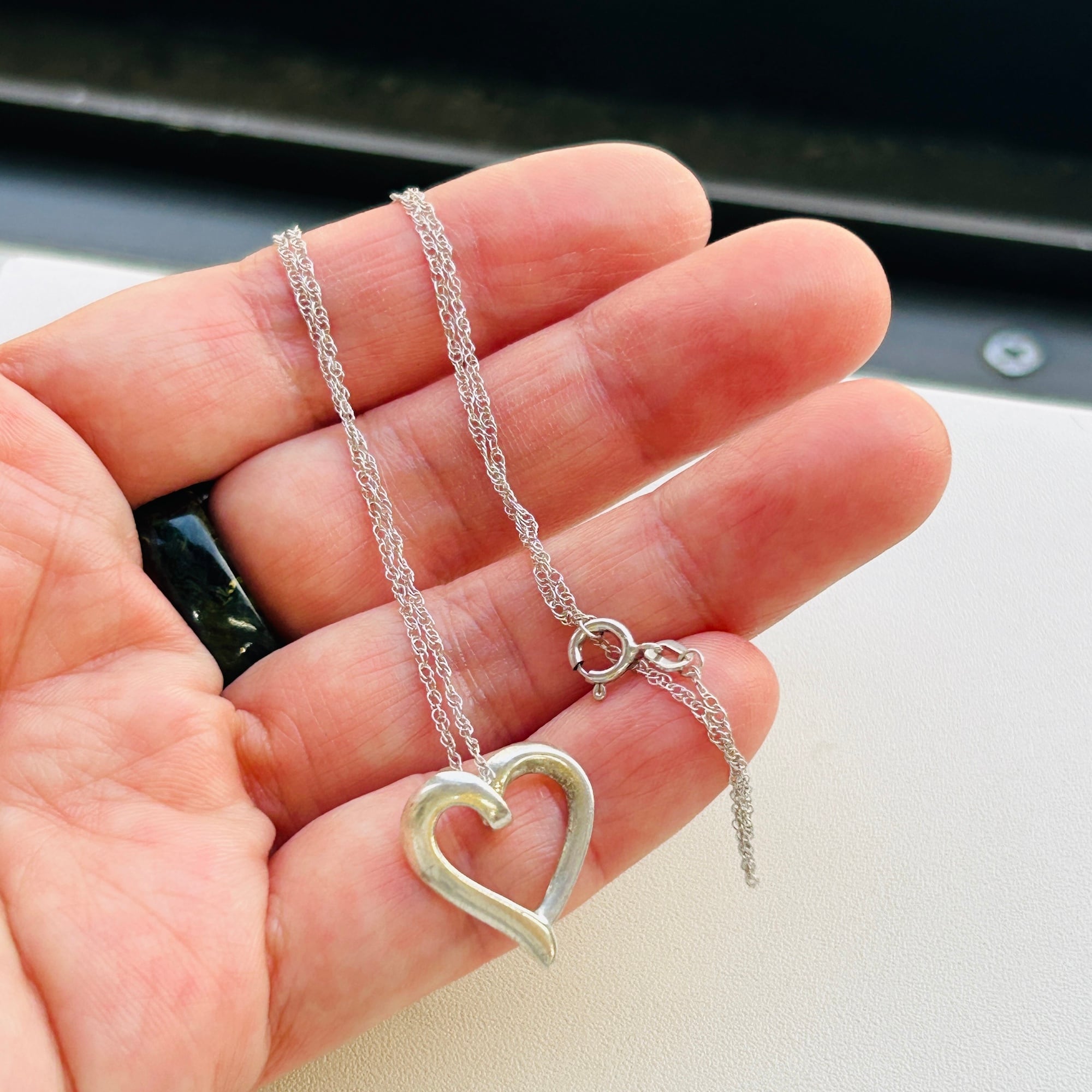 シルバー925 アウトラインハートネックレス（45.5cm） | Milo Antiques