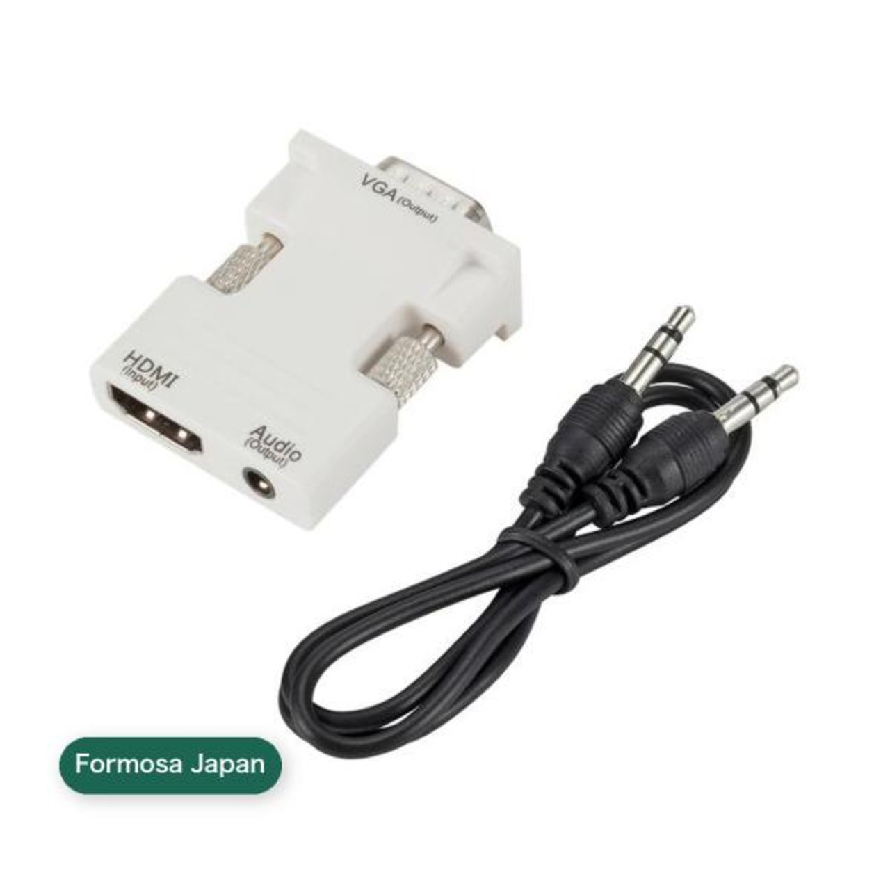 Formosa Japan HDMI to VGA アダプター 音声出力機能付 3.5mm音声ケーブル付 白 IF-H2V-WT