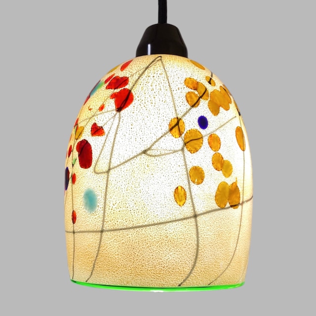 ベネチアンガラス　ペンダントランプ　Kandinsky　ドーム（M） Bianco 白色