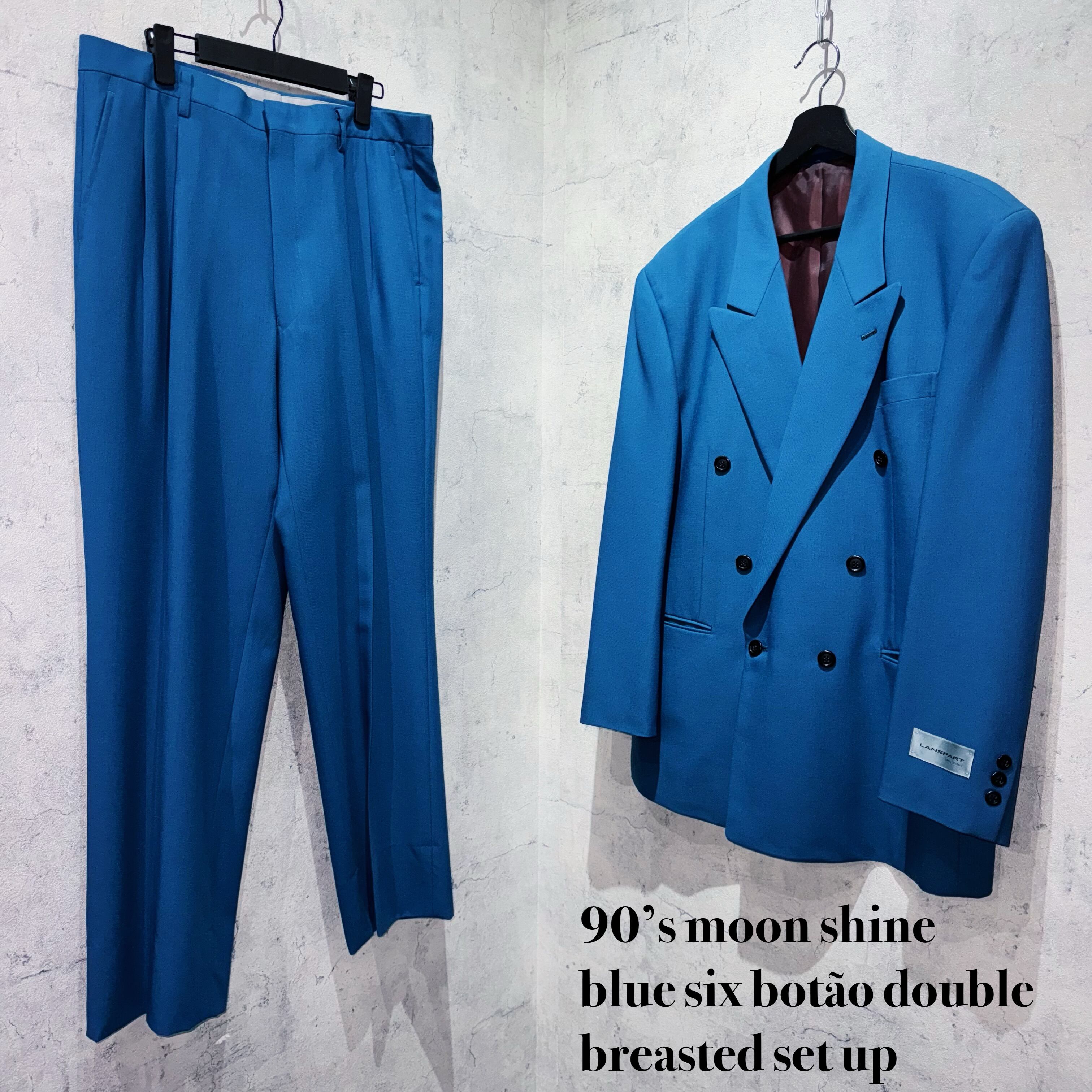 90’s moon shine blue six botão double breasted set up