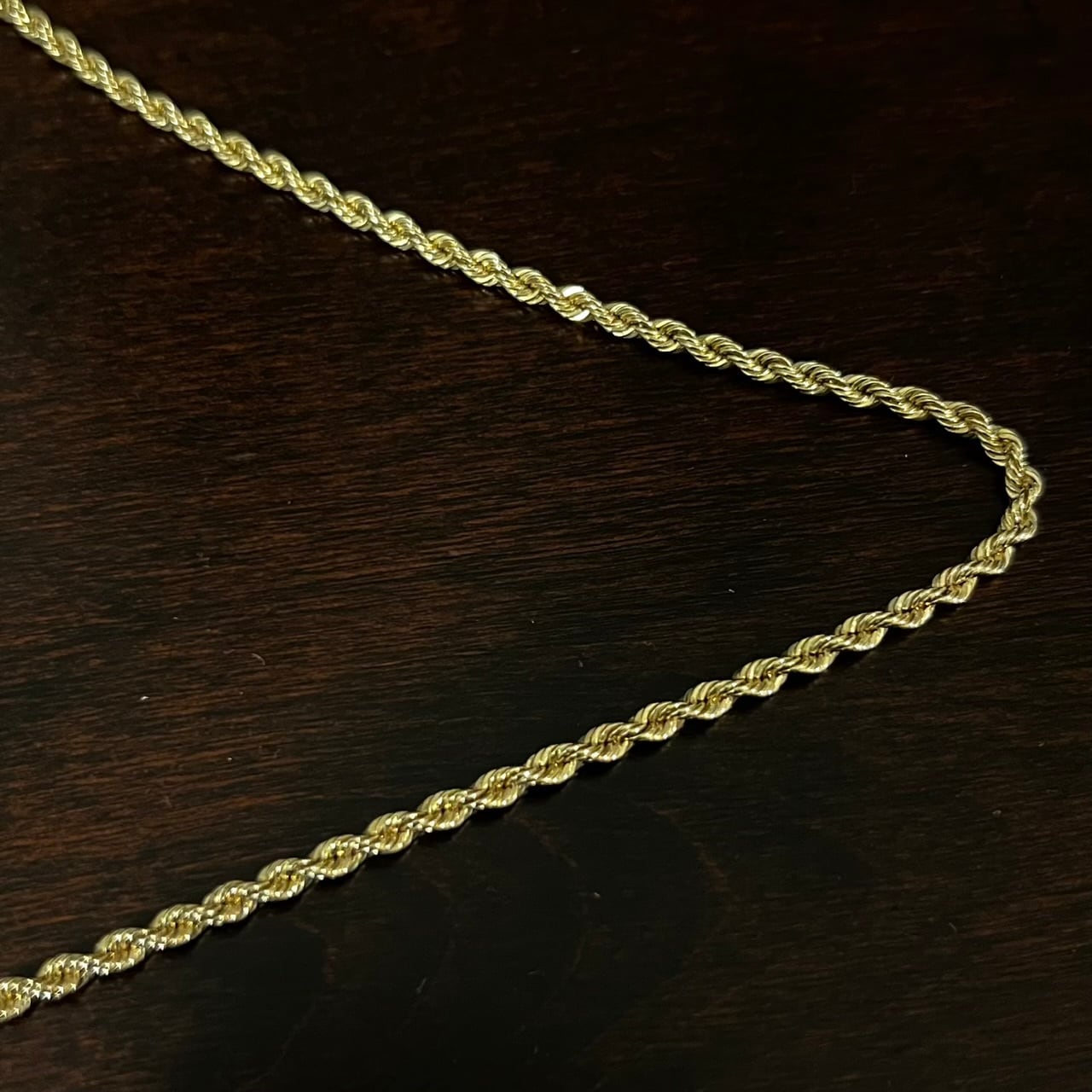 VINTAGE TIFFANY & CO. 14K Gold Twist Rope Narrow Necklace / W
